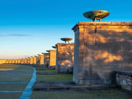 The Road of Nations at the beech forest Concentration Camp Memorial, Weimar, Thuringia, Germany