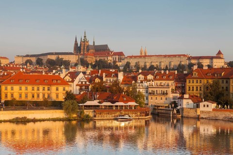Europe. Czech Republic. Prague. Prague s Old Town District or Stare Mesto from across Charles