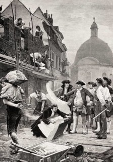 Friedrich Wilhelm I. visits the new buildings at Friedrichstadt, Berlin, Germany, 18th century