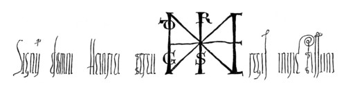Facsimile, sign of Henry III, 1016-1056, called the Black or the Pious, Holy Roman Emperor