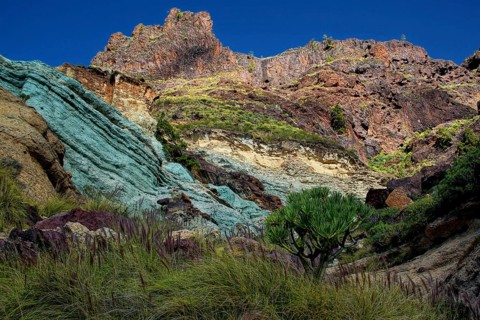 Canary Islands, Gran Canaria, Azulejo Landscape near Veneguerra, Gran Canaria, Canary Islands,