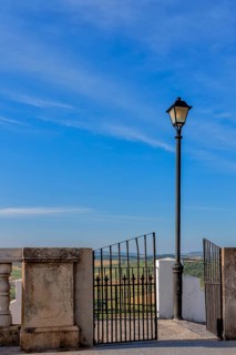 Candelabra in front of a blue sky, Vejer, Andalusia, Spain