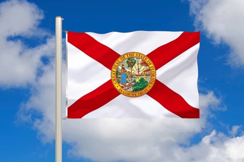 The flag of Florida, USA, studio shot, Lower Saxony, Federal Republic of Germany
