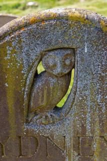 Old gravestone, Cemetery, Parish Church of St James, Chipping Campden, The Cotswolds, England,