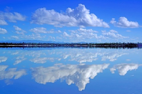 Africa, Madagascar, cloud reflection in the Pangalanes Channel, Madagascar, Madagascar