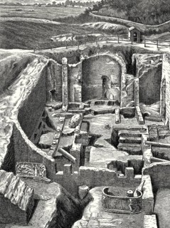 Archaeological excavations of the Catacombs of Domitilla, Rome, Italy, 19th century