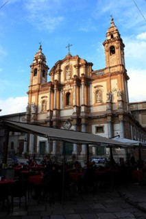 Old Town of Palermo, Church of San Domenico in Piazza San Dominica, Sicily, Italy