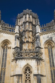 Partial view of 14th century built Santa Maria da Vitoria Monastery, Batalha, Portugal