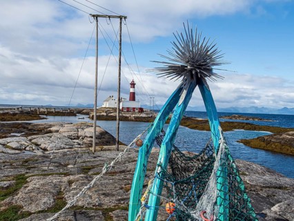 Plastic sculpture at lighthouse Tranoy Fyr, Tranøy, Norway
