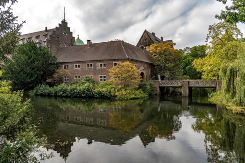 Das Wasserschloss Haus Wittringen in Gladbeck, Ruhr area, North Rhine-Westphalia, Germany