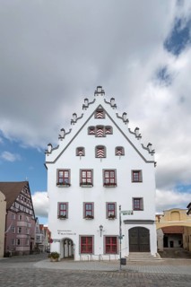 Town hall, built between 1551 and 1552, Marktplatz 1 Wemding, Swabia Bavaria, Germany