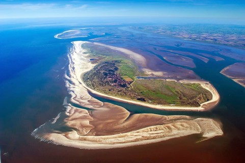 Spiekeroog, island, Germany, aerial view, Lower Saxony, North Sea, East Frisian Islands, sandbank,