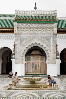 Courtyard of the Medersa Attarine Koran School, Fez El Bali, Medina, UNESCO World Heritage Site,