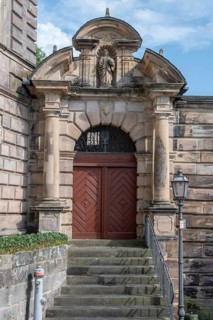 Entrance portal of the former Langheimer Hof, former monastery courtyard of the Cistercians, today
