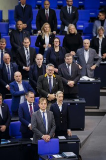 View of the AFD parliamentary group in the plenary of the Bundestag. Berlin, 31.01.2024
