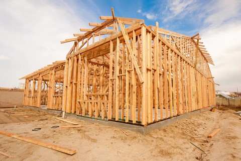 New Construction Wood Home Framing Abstract