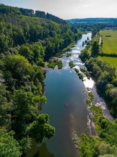 The Ruhr near Wickede, renaturalised, since 2013 river sections of the Ruhr that were previously