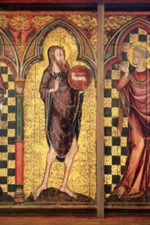 Saint John the Baptist, Medieval Retable painting, church of Saint Mary, Thornham Parva, Suffolk,
