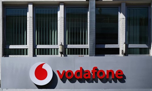 VODAVONE, communications company, logo, Königsstraße, Stuttgart, Baden-Württemberg, Germany