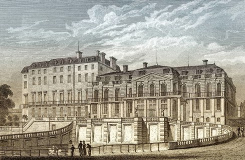 Château de Saint-Cloud, Hauts-de-Seine, Paris, antique steel engraved print, 1831