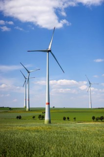 Lichtenau, North Rhine-Westphalia, Germany, wind farm in agricultural landscape with fields, hills