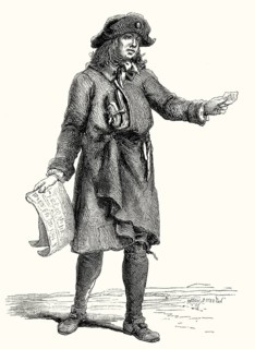 A man selling lottery tickets, France, 17th century