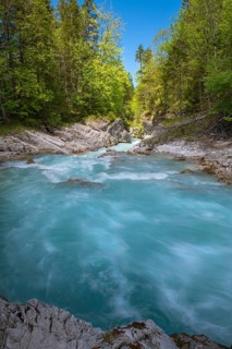 Rissbach stream in spring, Rissbach gorge near Hinterriss, Hinterriss, Bavaria, Germany