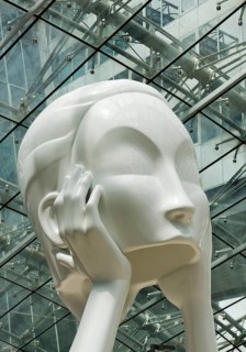 Sculpture entitled Immaterielles by the artist Andreas Schmitten, long-distance railway station,
