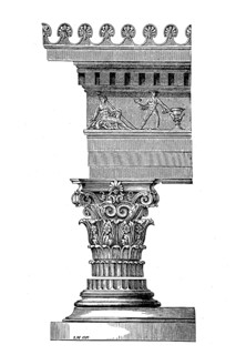 Architecture, Corinthian column, here at the monument of Lysicrates, monument of Lysicrates in