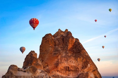 Cappadocia, Turkey. September 19th 2018 Amazing rock formation of the Anatolian landscape with hot