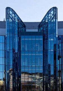 Modern, mirrored glass architecture, Prinzenpark, architect Walter Brune, Düsseldorf, North