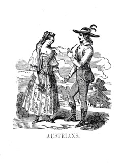 Fashion in Europe around 1850, Traditional traditional costume, Noble peasants from Austria, Wood