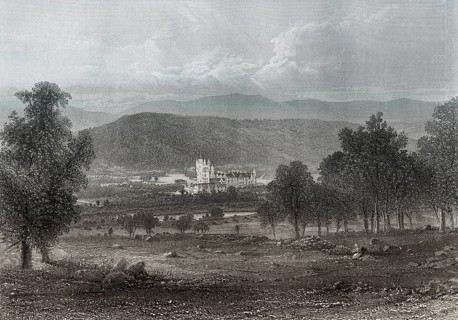 Balmoral Castle, a large estate house in Royal Deeside, Aberdeenshire, Scotland, United Kingdom