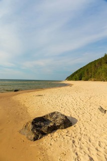 Beach at sunset, close to Miedzyzdroje (Misdroy), a village in Kamien Pomorski County, West