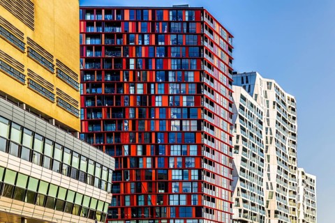 Calypso complex, a striking example of modern architecture, by the architectural firm Alsop