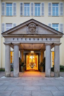 Entrance to the Grandhotel and Spa Petersberg, the only German state-owned hotel, Königswinter,