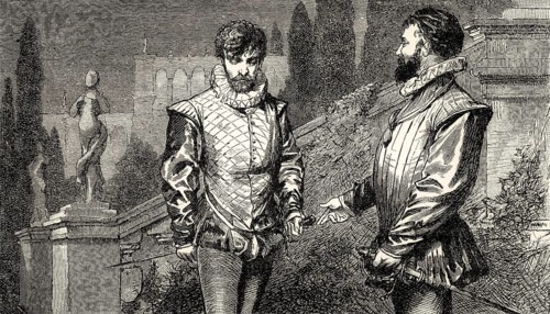 ACT V., SCENE II., Alphonso, Tasso, scene from Torquato Tasso, a play by Johann Wolfgang von Goethe