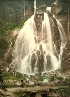 Waterfall Radaufall in Bad Harzburg in the Harz Mountains, Lower Saxony, Germany, c. 1900,