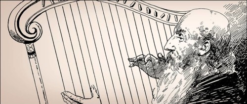 Wilhelm Meister's Apprenticeship, blind Augustin playing harp, novel by Johann Wolfgang von Goethe