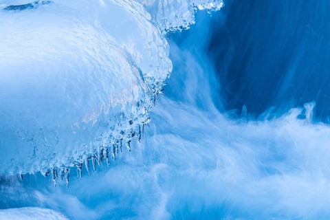 Ice in the river, Brúarfoss, winter, Golden Circle, Iceland, Scandinavia