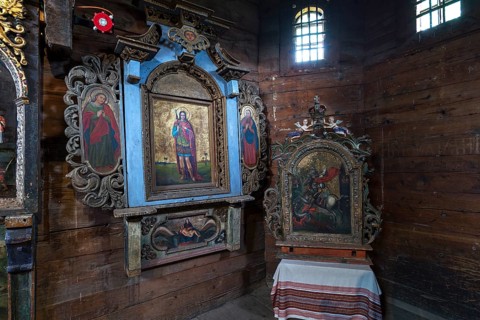 Side altar in the St. George Orthodox Church, around 1500, wooden church, Drochobych, Ukraine