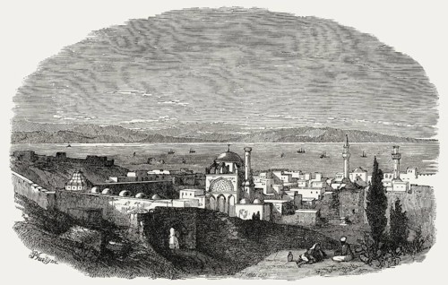 View of Acre city, Lebanon, today Northern District of Israel, c. 1840