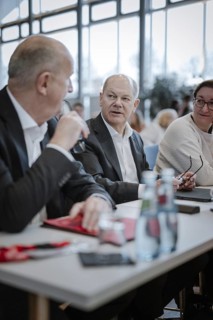 Olaf Scholz (SPD), Federal Chancellor at the state representatives' meeting of the SPD Brandenburg