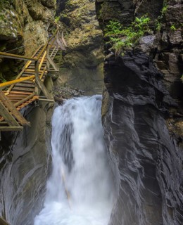 Climbing facility in the Raggaschlucht gorge, Flattach, Carinthia, Austria