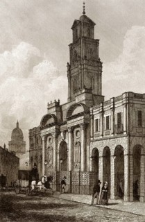 Die Londoner Royal Exchange, City of London, England, 19. Jahrhundert