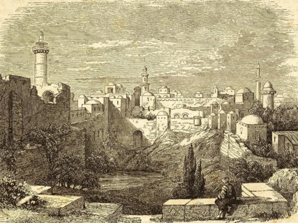 The pool of Bethesda, now Birke, in Jerusalem, chapter 5, verse 2, Gospel of John, New Testament,