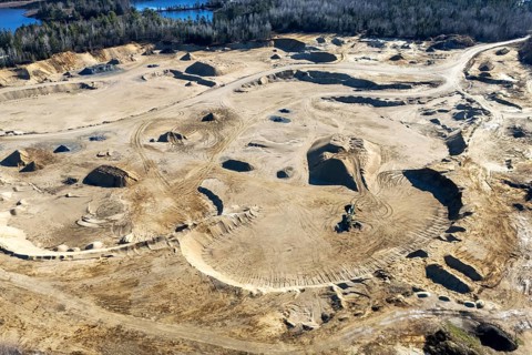 Sand and gravel extraction site, Region of La Mauricie, Province of Quebec, Canada