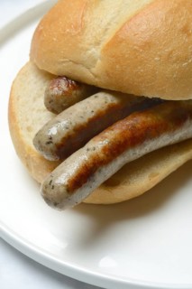 Nuremberg sausages in rolls, Nuremberg bratwurst sausages