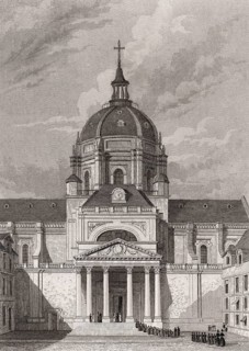Chapelle Sainte Ursule de la Sorbonne, Paris, antique steel engraved print, 1831