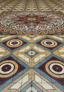 Floor mosaic in Palácio da Bolsa, neoclassical style stock exchange, magnificent building, UNESCO